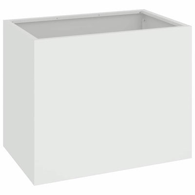 Vidaxl pot de fleur de jardin blanc 50 x 32 x 40 cm acier laminé à froid
