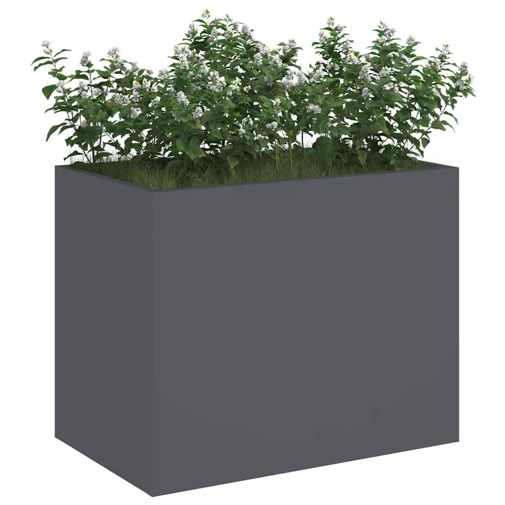 Vidaxl pot de fleur de jardin anthracite 50 x 32 x 40 cm acier laminé à froid