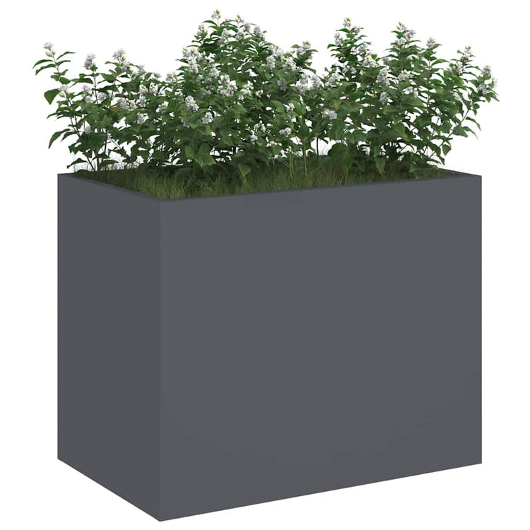 Vidaxl pot de fleur de jardin anthracite 50 x 32 x 40 cm acier laminé à froid
