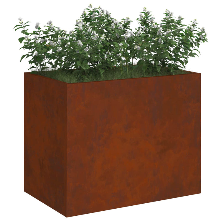 Vidaxl pot de fleur de jardin acier corten 50 x 32 x 40 cm acier corten