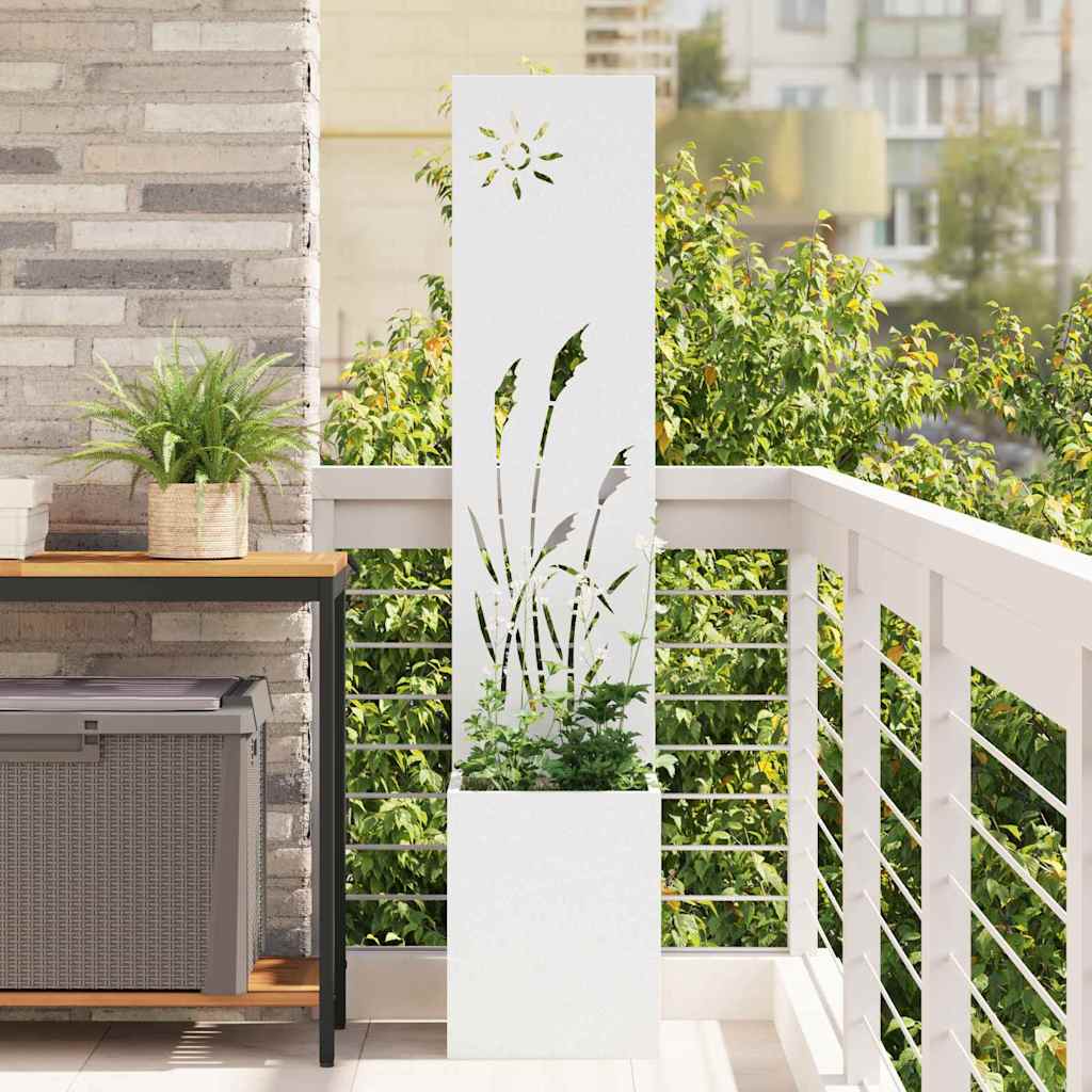 VidaXL brise-vue de jardin chantourné blanc 32 x 140 cm acier laminé à froid
