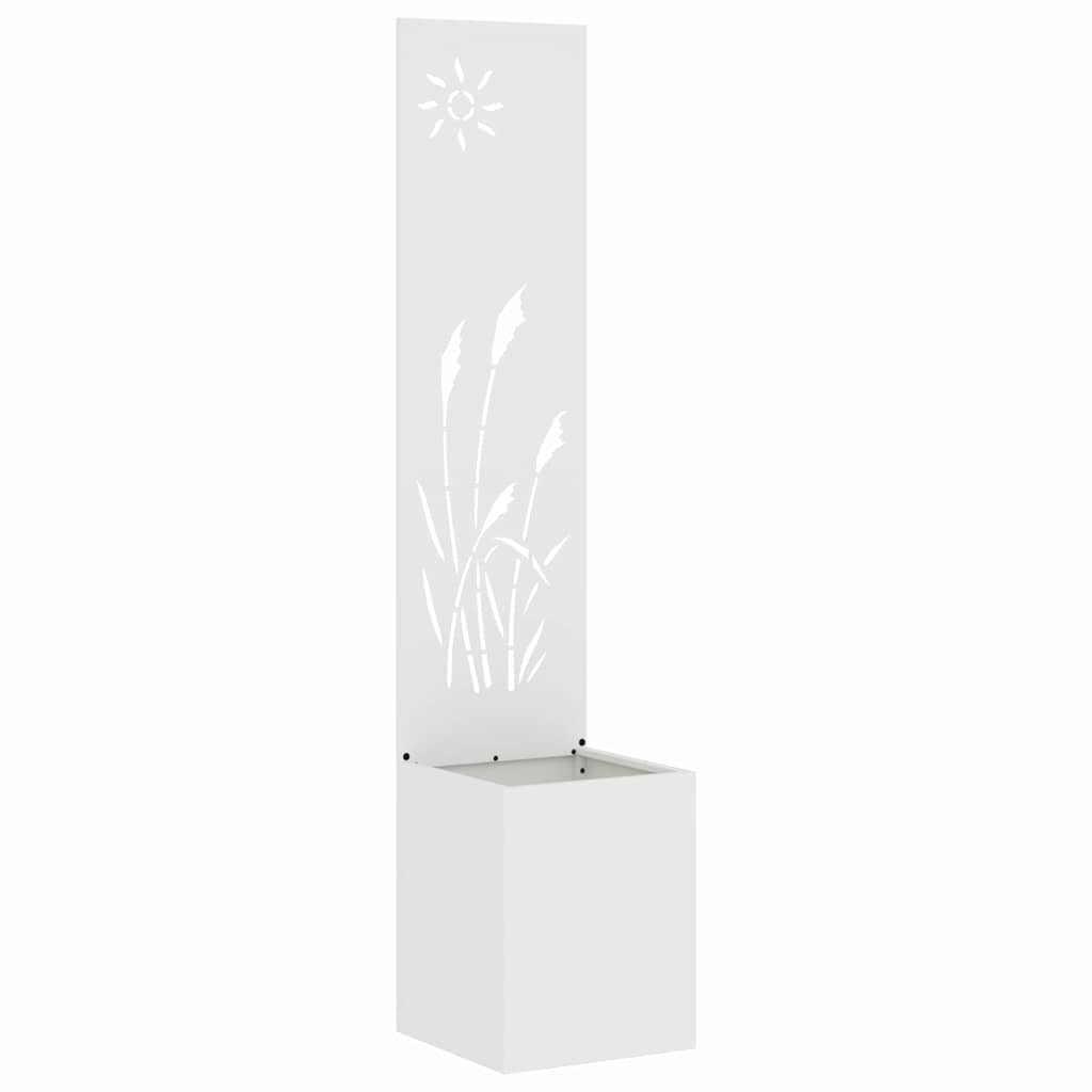 VidaXL brise-vue de jardin chantourné blanc 32 x 140 cm acier laminé à froid