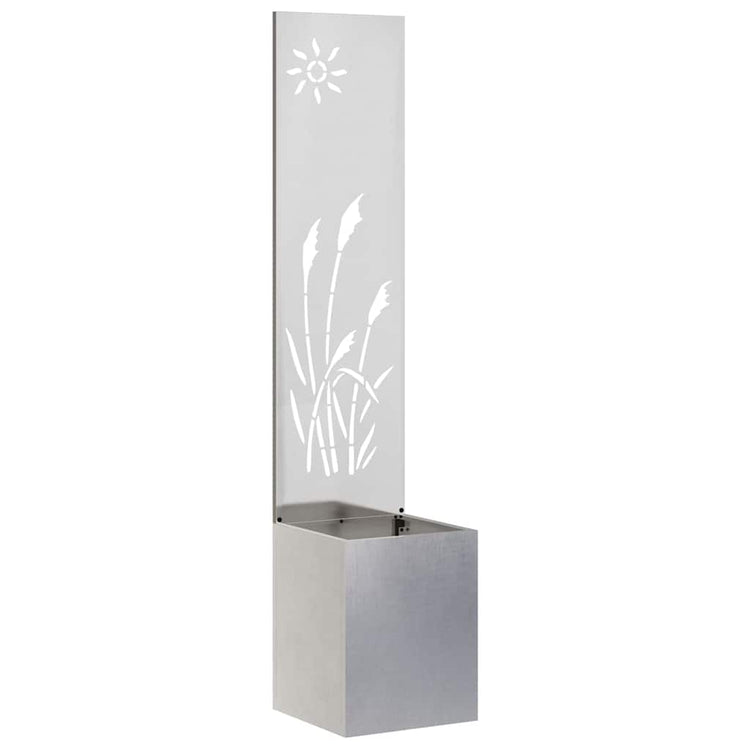 VidaXL brise-vue de jardin chantourné argent 32 x 140 cm acier inoxydable