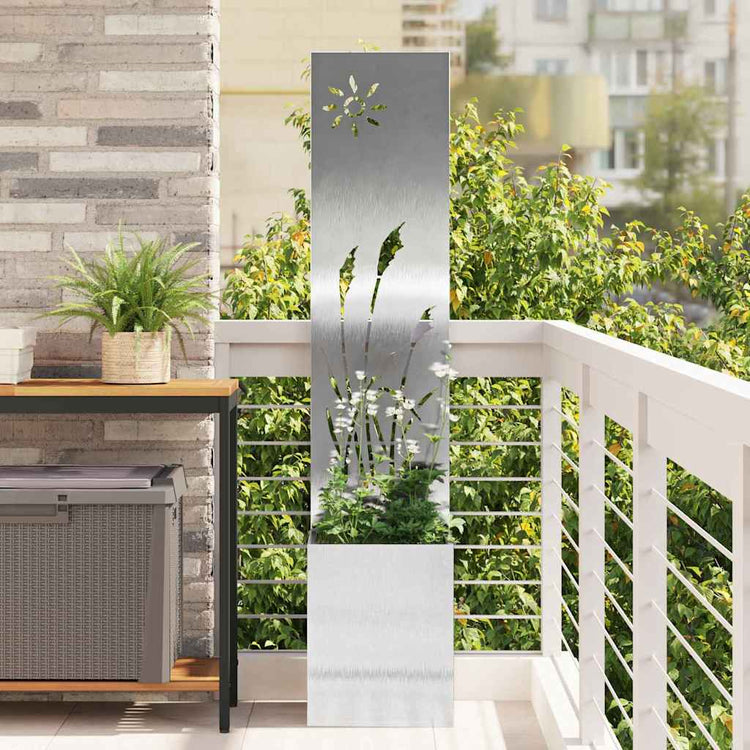 Vidaxxl brise-vue de jardin argent 32 x 140 cm en acier galvanisé