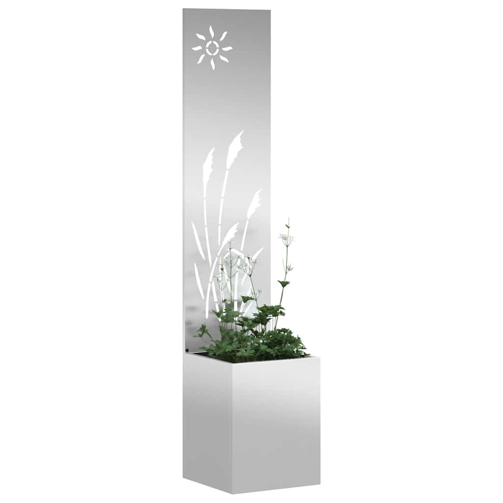 Vidaxxl brise-vue de jardin argent 32 x 140 cm en acier galvanisé