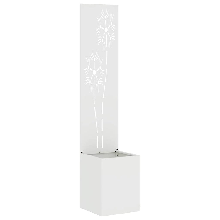 VidaXL brise-vue de jardin fleurs blanc 32 x 140 cm acier laminé à froid
