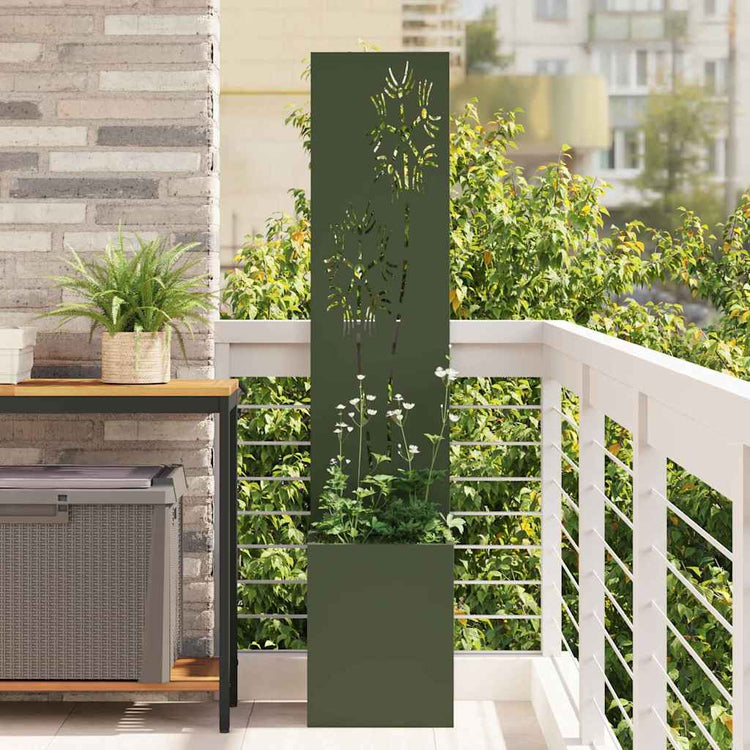 Vidaxxl brise-vue de jardin vert olive 32 x 140 cm acier laminé à froid