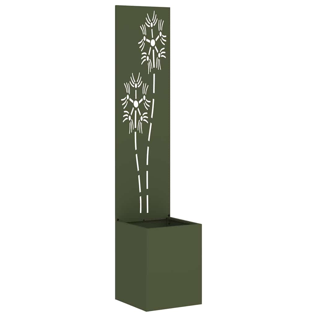 Vidaxxl brise-vue de jardin vert olive 32 x 140 cm acier laminé à froid