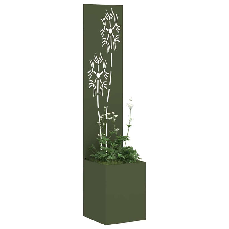 Vidaxxl brise-vue de jardin vert olive 32 x 140 cm acier laminé à froid