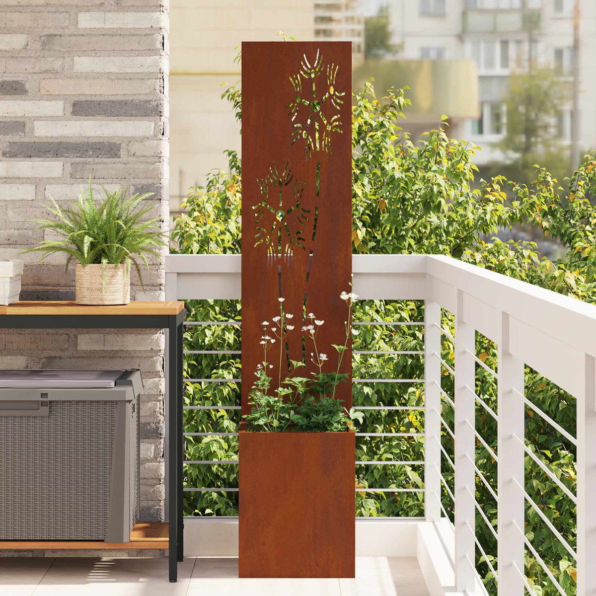 Vidaxl brise-vue de jardin rouillé 32 x 32 x 150 cm acier corten