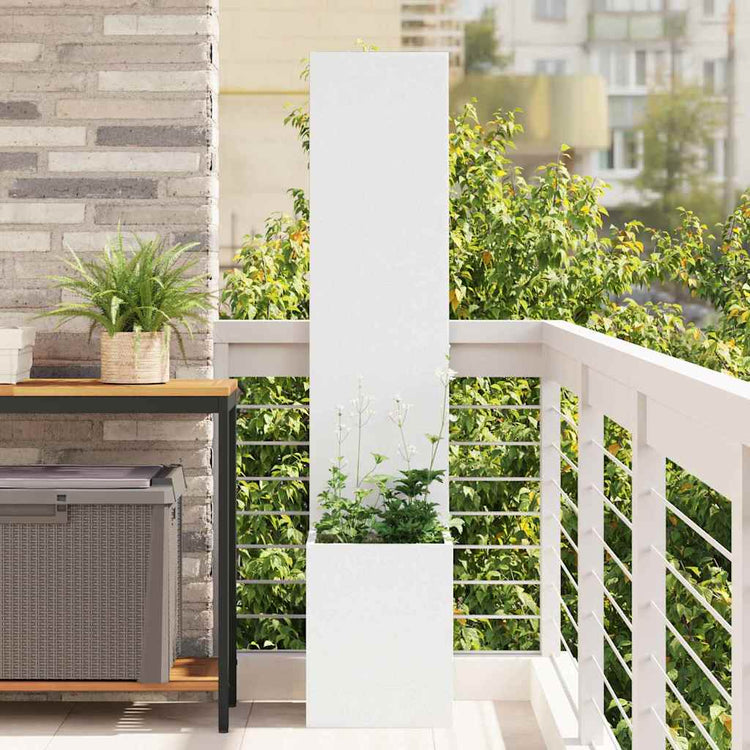VidaXL brise-vue de jardin chantourné blanc 32 x 140 cm acier laminé à froid