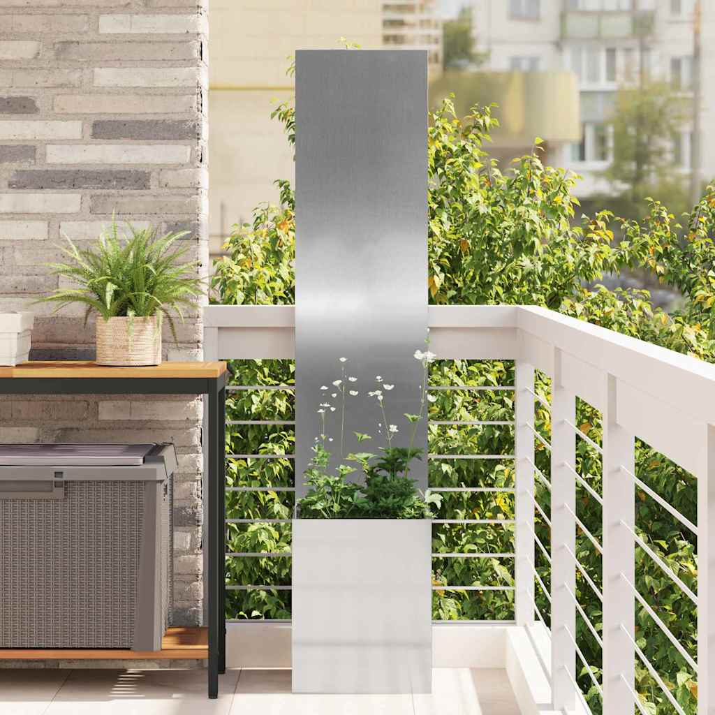 Vidaxxl brise-vue de jardin argent 32 x 140 cm en acier galvanisé