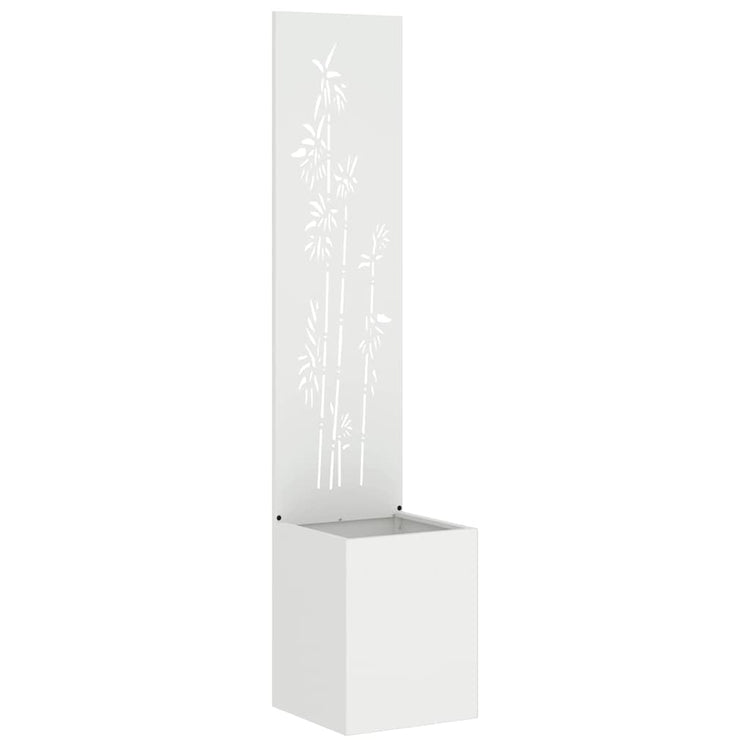 VidaXL brise-vue de jardin fleurs blanc 32 x 140 cm acier laminé à froid