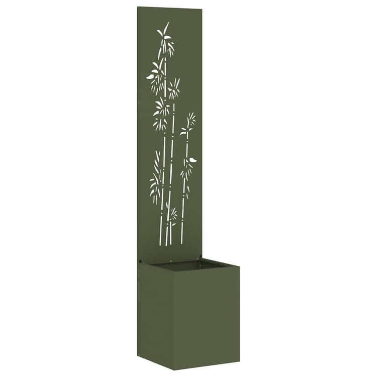 VidaXL brise-vue de jardin fleurs vert olive 32 x 32 x 150 cm