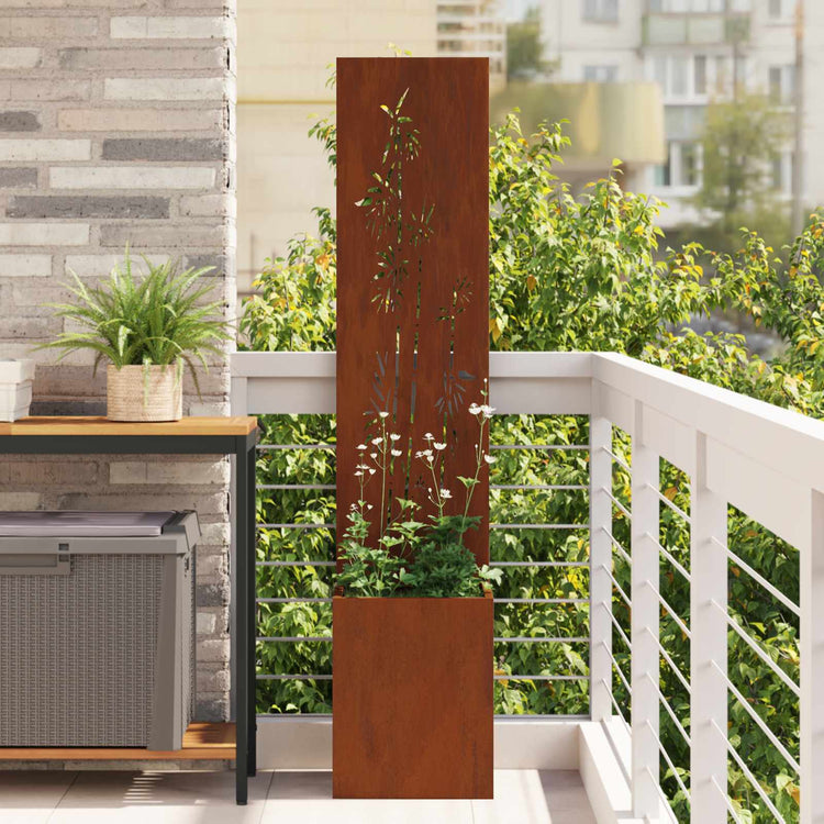 Vidaxl brise-vue de jardin rouillé 32 x 32 x 150 cm acier corten