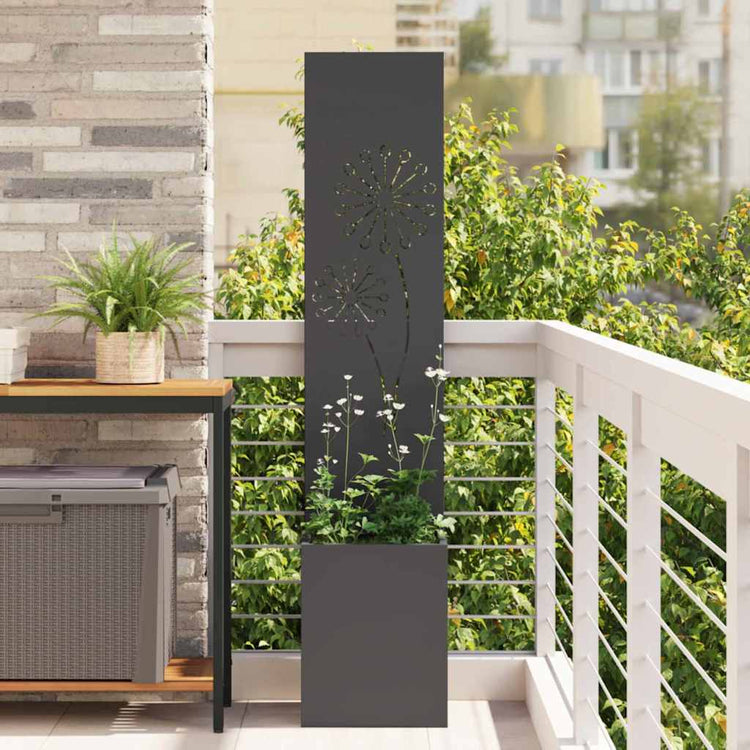 Vidaxxl brise-vue de jardin noir 32 x 32 x 150 cm acier laminé à froid