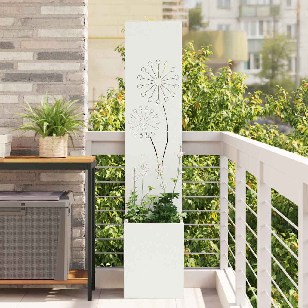 VidaXL brise-vue de jardin chantourné blanc 32 x 140 cm acier laminé à froid