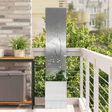 VidaXL brise-vue de jardin chantourné argent 32 x 140 cm acier inoxydable - afbeelding 1
