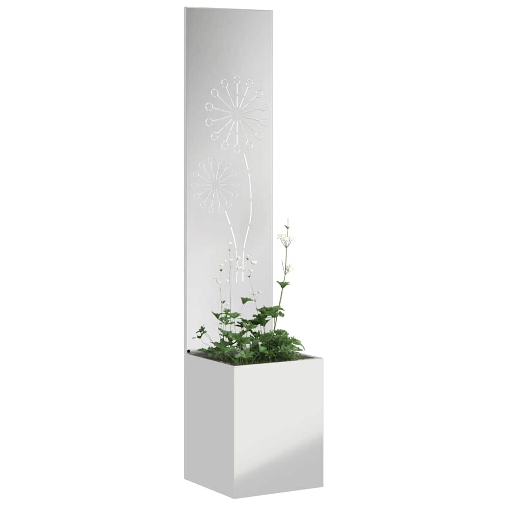 Vidaxxl brise-vue de jardin argent 32 x 140 cm en acier galvanisé