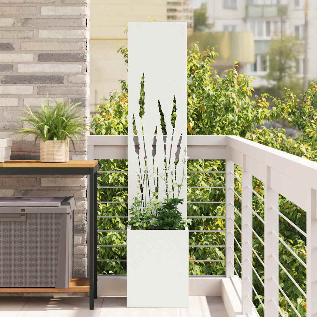 VidaXL brise-vue de jardin chantourné blanc 32 x 140 cm acier laminé à froid