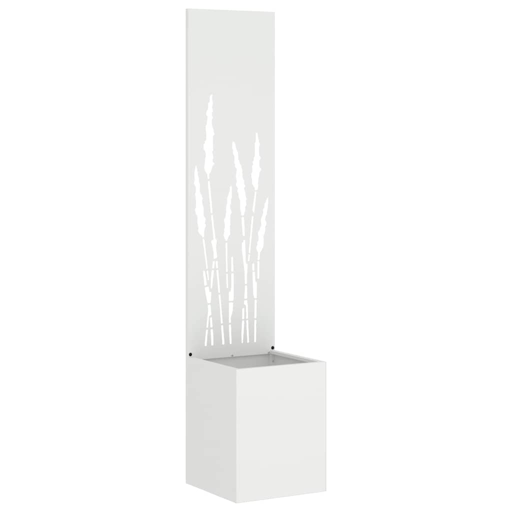 VidaXL brise-vue de jardin chantourné blanc 32 x 140 cm acier laminé à froid