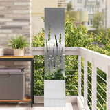 VidaXL brise-vue de jardin chantourné argent 32 x 140 cm acier inoxydable - afbeelding 1