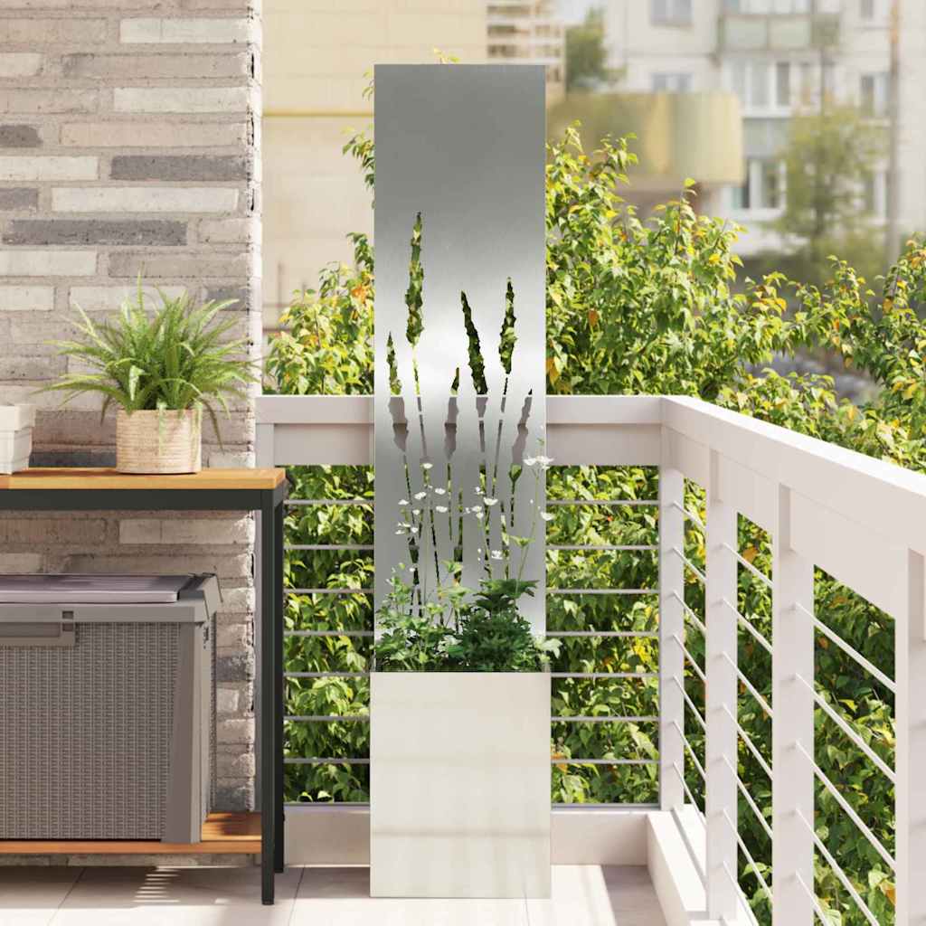 Vidaxxl brise-vue de jardin argent 32 x 140 cm en acier galvanisé