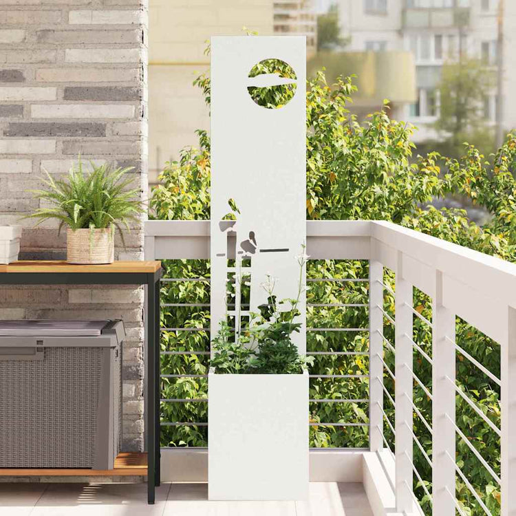 VidaXL brise-vue de jardin blanc 32 x 32 x 150 cm acier laminé à froid