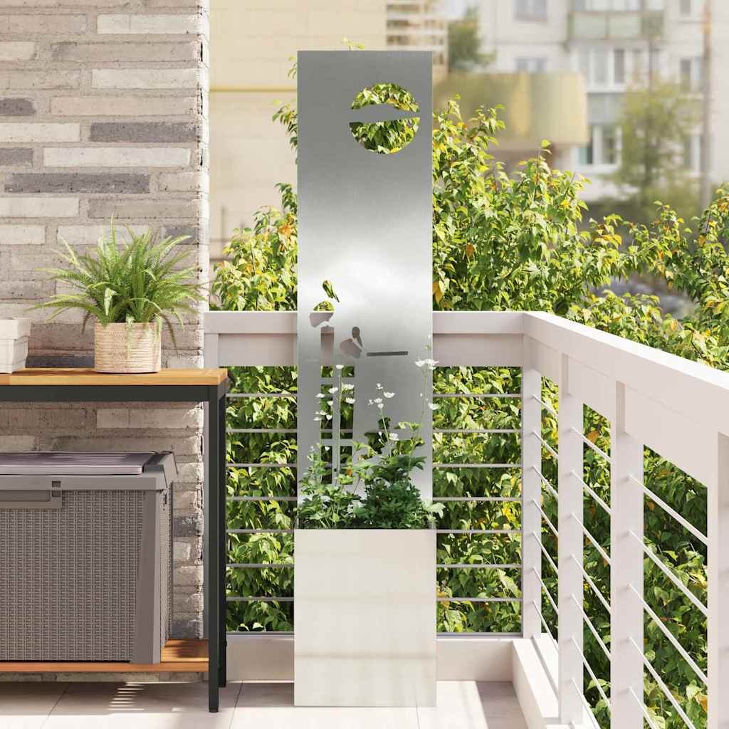 Vidaxxl brise-vue de jardin argent 32 x 140 cm en acier galvanisé