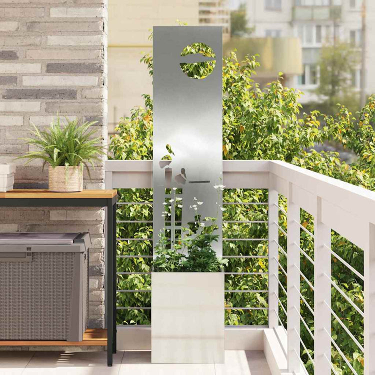 Vidaxxl brise-vue de jardin argent 32 x 140 cm en acier galvanisé
