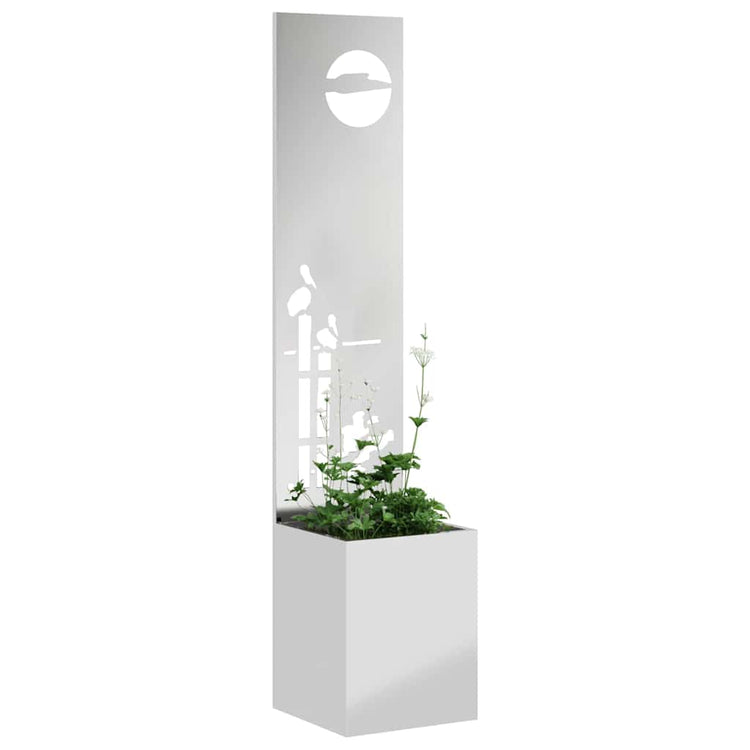 Vidaxxl brise-vue de jardin argent 32 x 140 cm en acier galvanisé