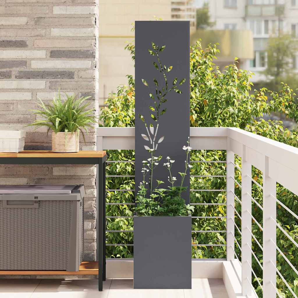 Vidaxxl brise-vue de jardin fleurs anthracite 32 x 32 x 150 cm