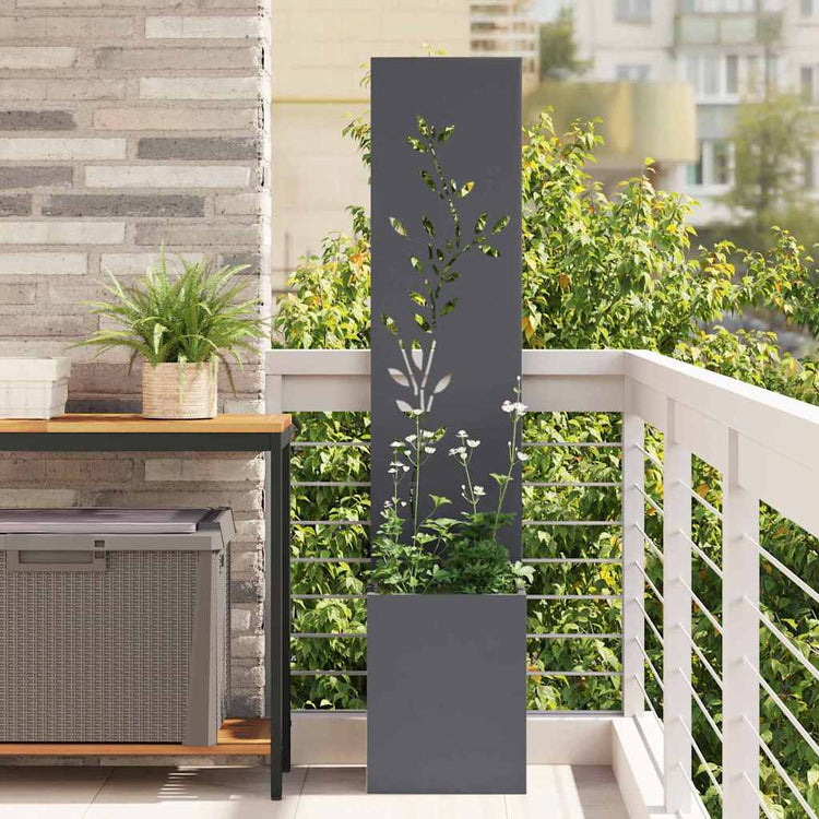 Vidaxxl brise-vue de jardin fleurs anthracite 32 x 32 x 150 cm