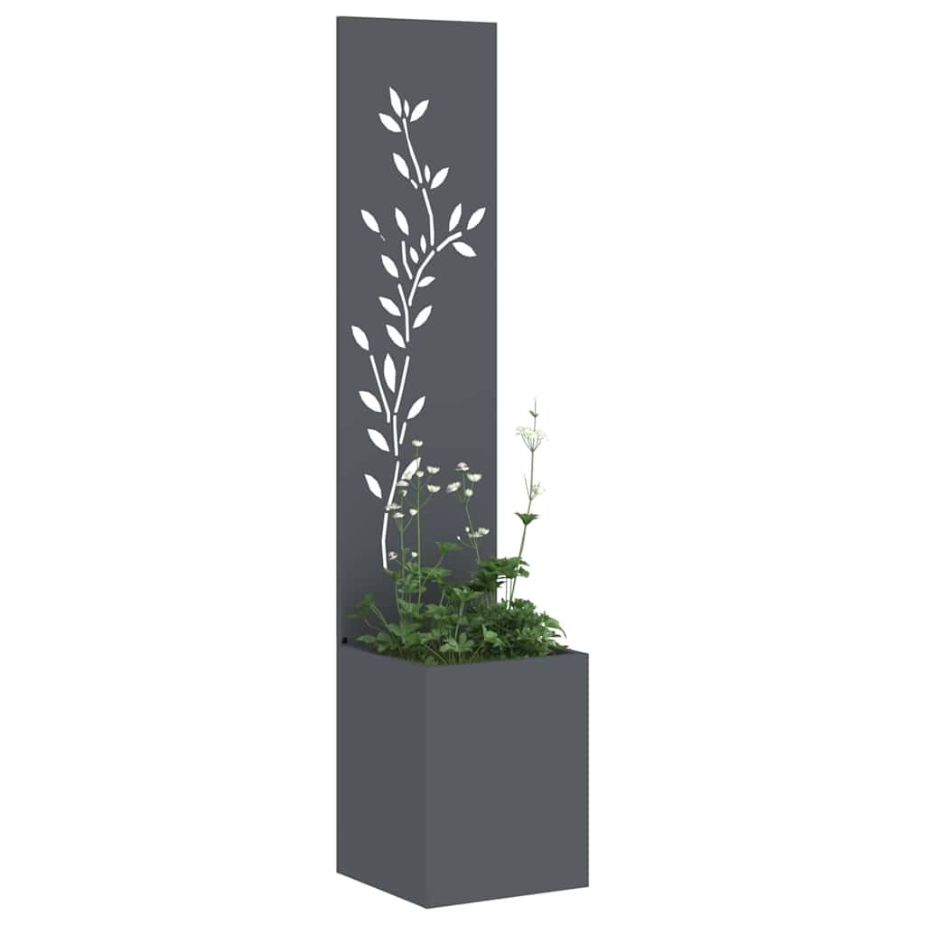 Vidaxxl brise-vue de jardin fleurs anthracite 32 x 32 x 150 cm
