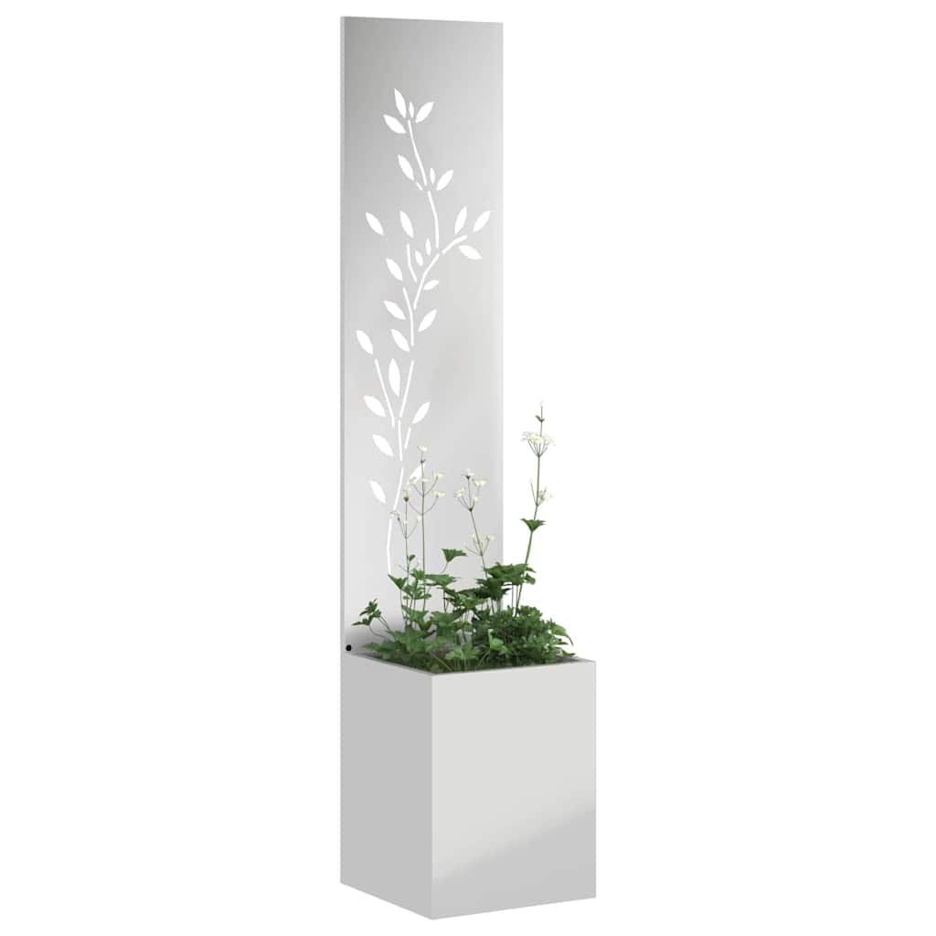 VidaXL brise-vue de jardin fleurs argent 32 x 32 x 150 cm