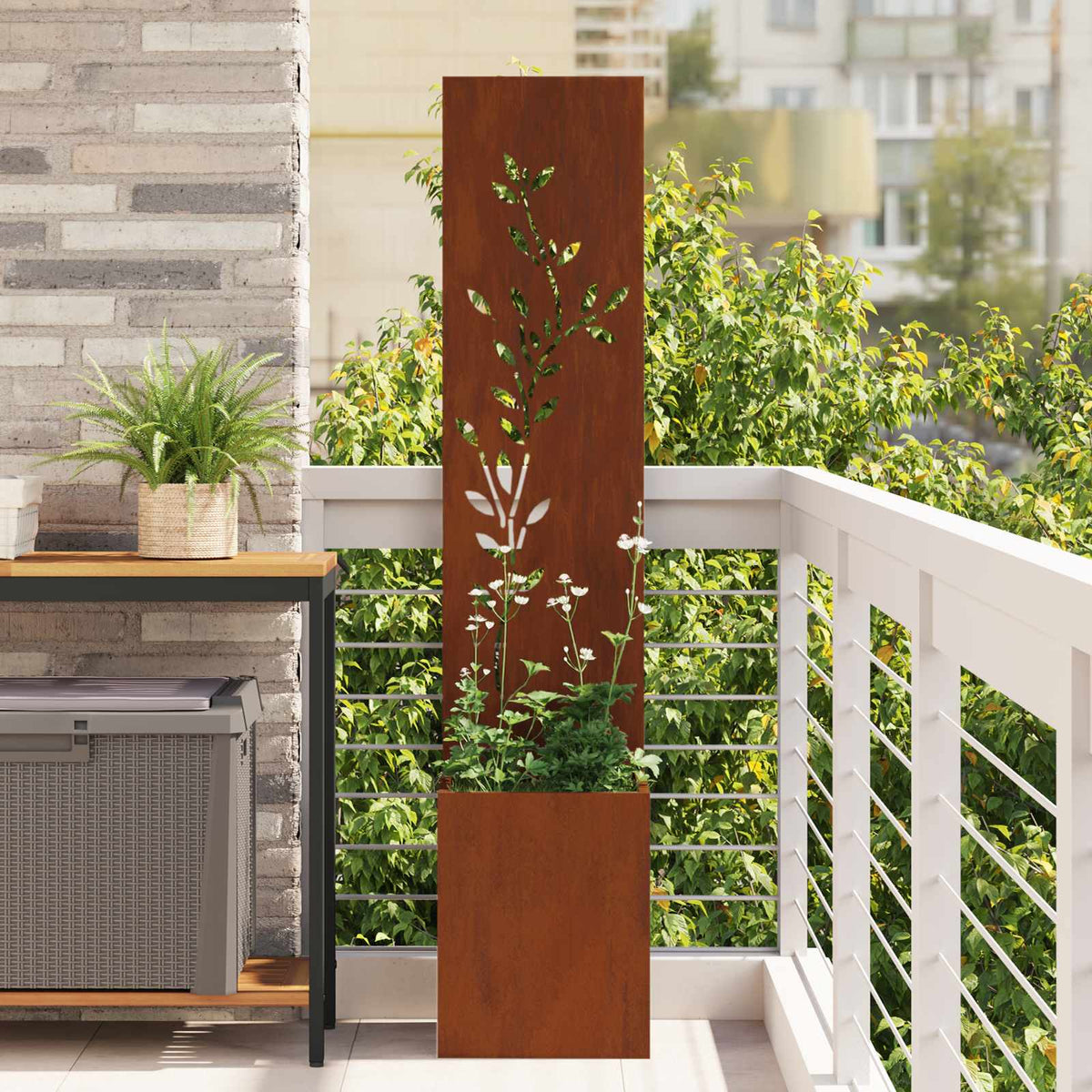 Vidaxl brise-vue de jardin rouillé 32 x 32 x 150 cm acier corten