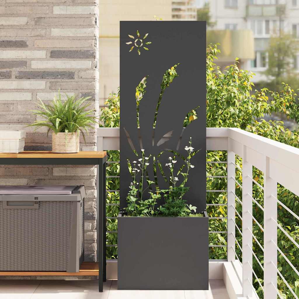 Vidaxxl brise-vue de jardin noir 50 x 140 cm acier laminé à froid