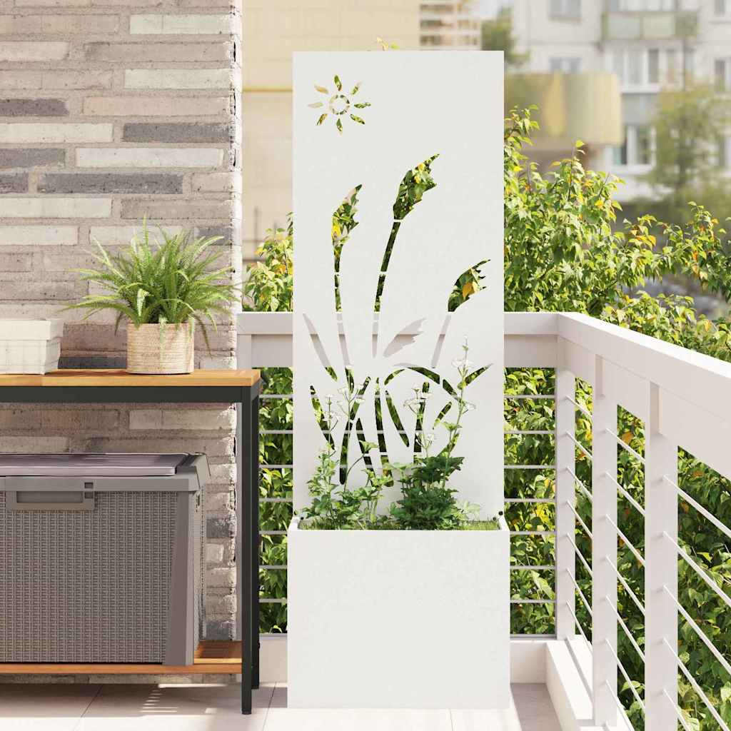VidaXL brise-vue de jardin chantourné blanc 50 x 140 cm acier laminé à froid
