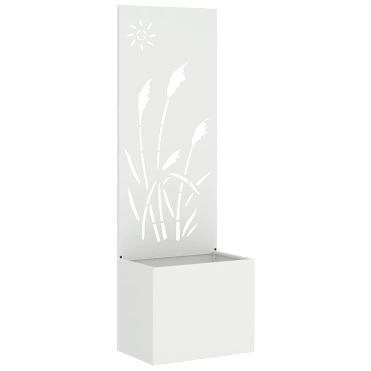 VidaXL brise-vue de jardin chantourné blanc 50 x 140 cm acier laminé à froid