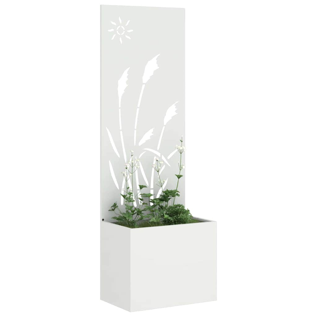 VidaXL brise-vue de jardin chantourné blanc 50 x 140 cm acier laminé à froid