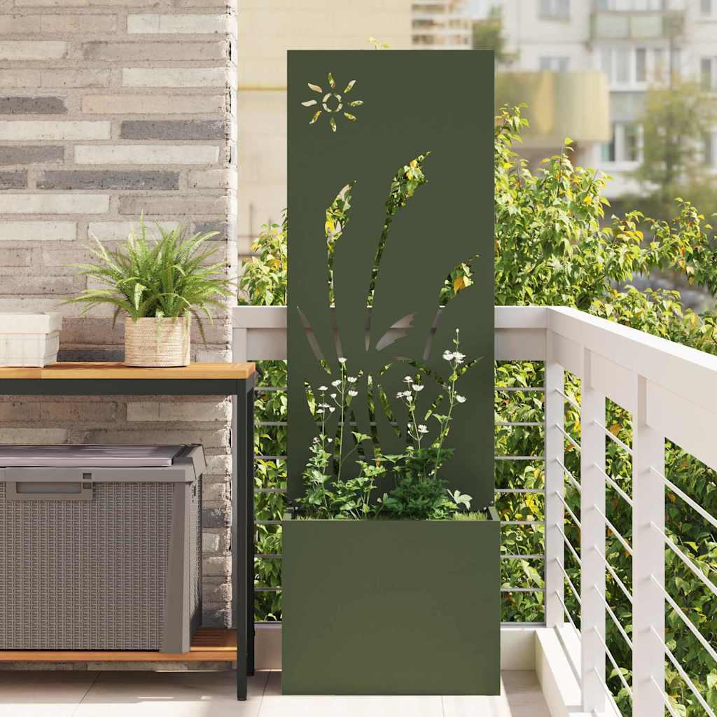 Vidaxxl brise-vue de jardin vert olive 50 x 140 cm acier laminé à froid