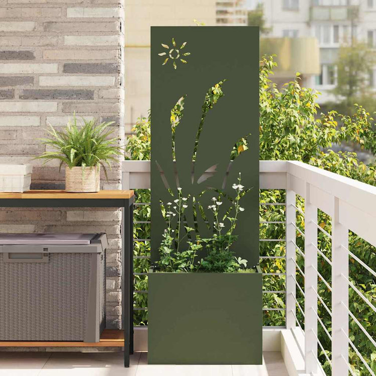 Vidaxxl brise-vue de jardin vert olive 50 x 140 cm acier laminé à froid