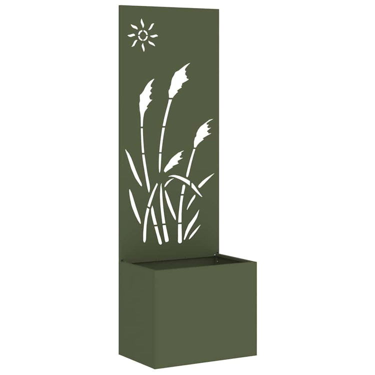 Vidaxxl brise-vue de jardin vert olive 50 x 140 cm acier laminé à froid