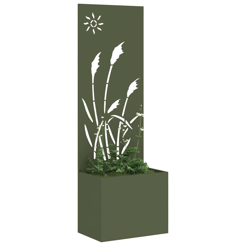 Vidaxxl brise-vue de jardin vert olive 50 x 140 cm acier laminé à froid