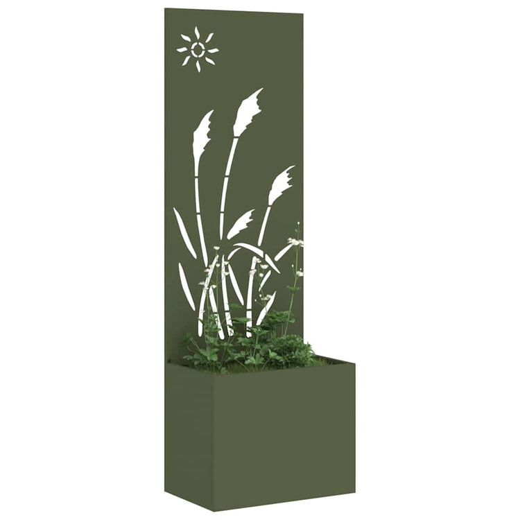Vidaxxl brise-vue de jardin vert olive 50 x 140 cm acier laminé à froid