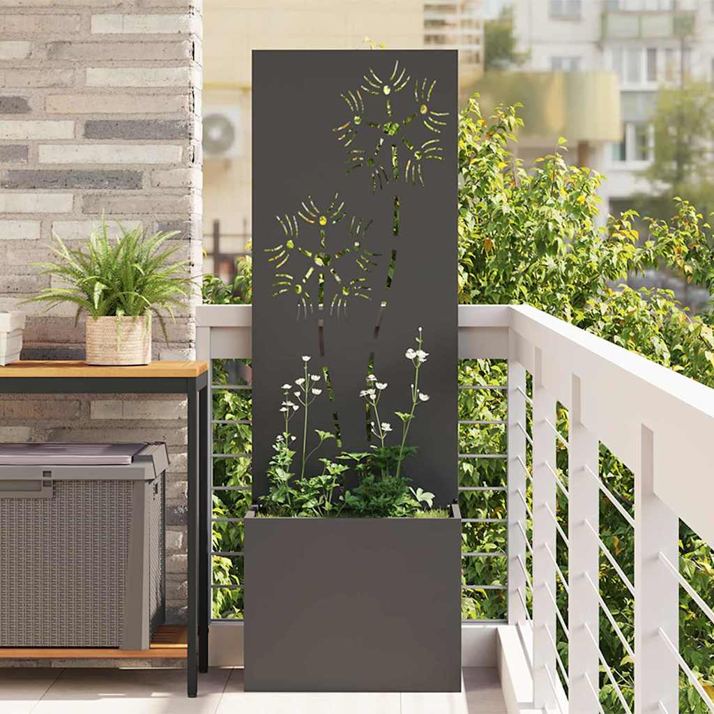 Vidaxxl brise-vue de jardin noir 50 x 32 x 150 cm acier laminé à froid