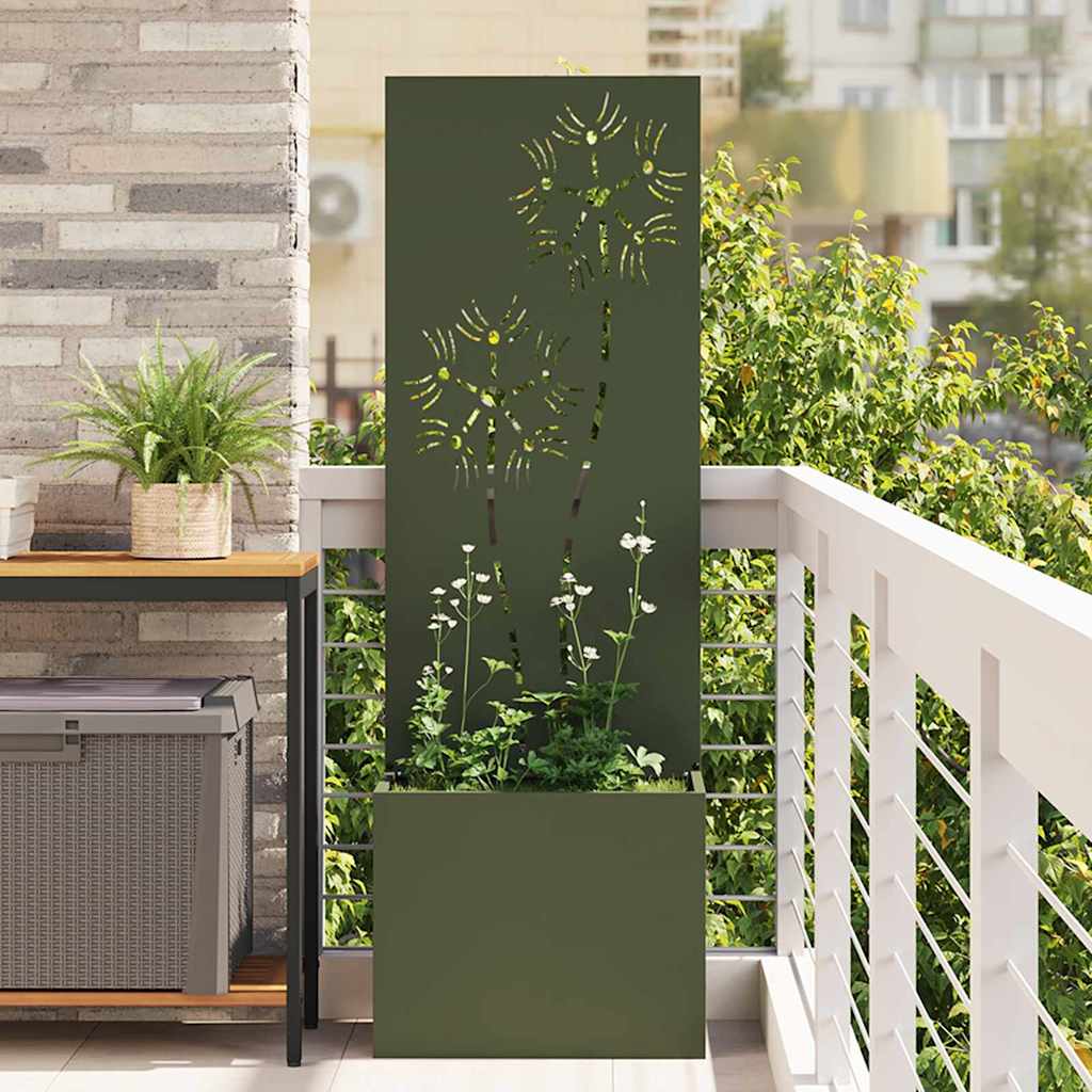 Vidaxxl brise-vue de jardin vert olive 50 x 140 cm acier laminé à froid