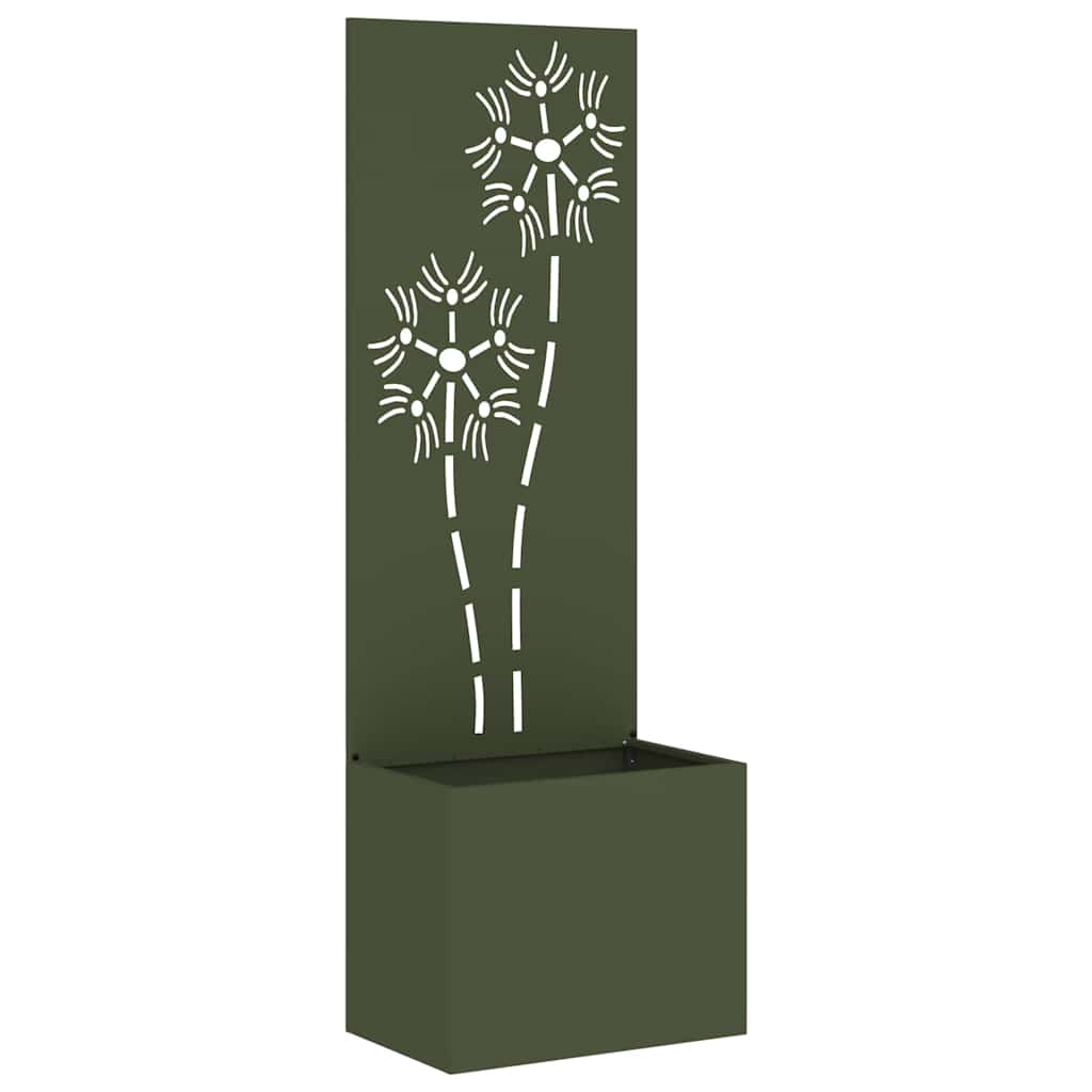 Vidaxxl brise-vue de jardin vert olive 50 x 140 cm acier laminé à froid