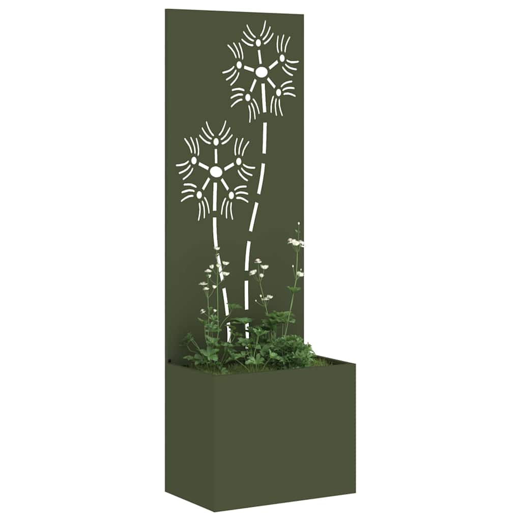 Vidaxxl brise-vue de jardin vert olive 50 x 140 cm acier laminé à froid