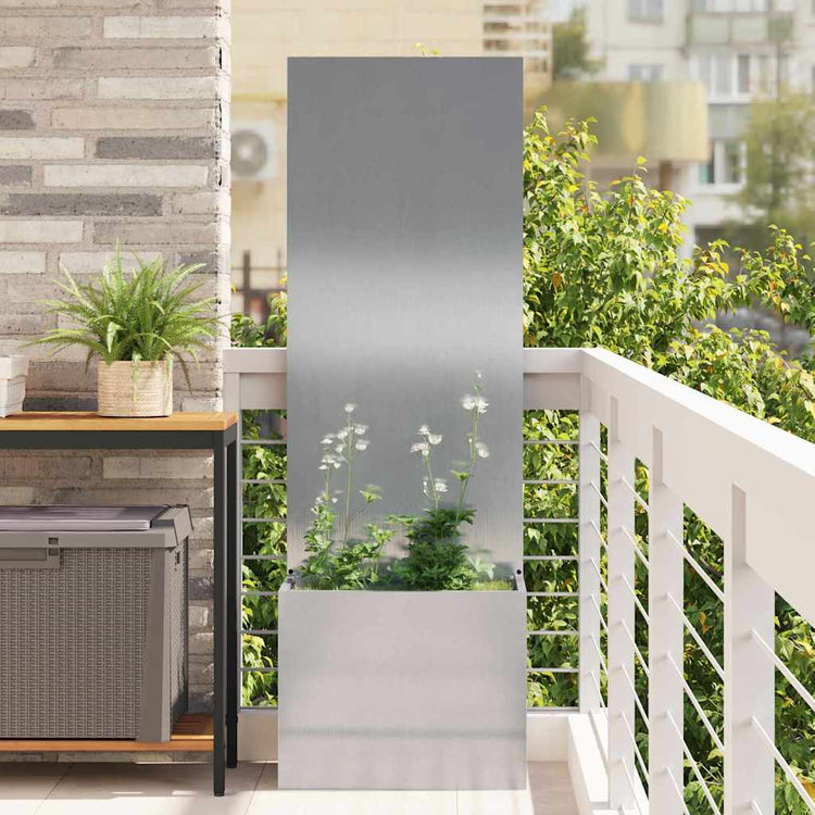 VidaXL brise-vue de jardin argent 50 x 32 x 150 cm acier inoxydable
